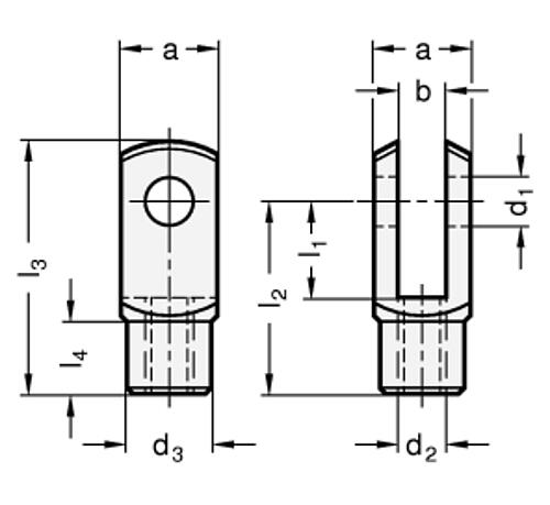 DIN 71752 Gabelköpfe Ohne Bolzen