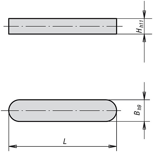 KES8-20) Passfedern / geradstirnig, rundstirnig / Material wählbar